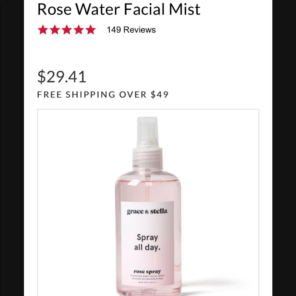 Grace & Stella Rose water facial mist